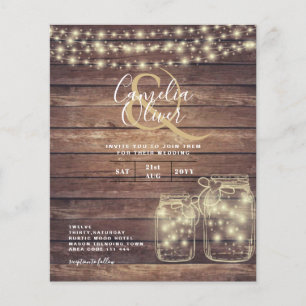 BUDGET Rustic Mason Jar Lights Wood WEDDING Flyer