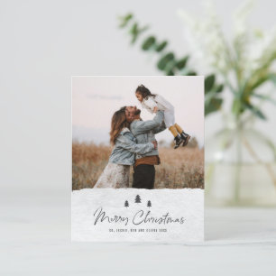 Budget Rustic Merry Christmas 2 Photo Holiday Card