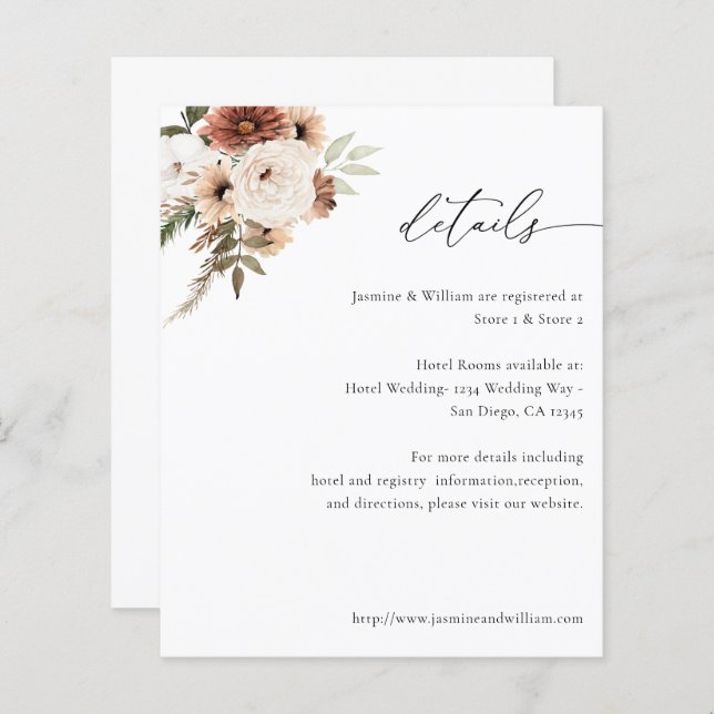 Budget Rustic Neutral Boho Floral Details S2 (Front/Back)