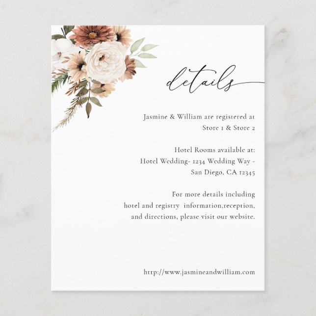 Budget Rustic Neutral Boho Floral Details S2 Flyer (Front)