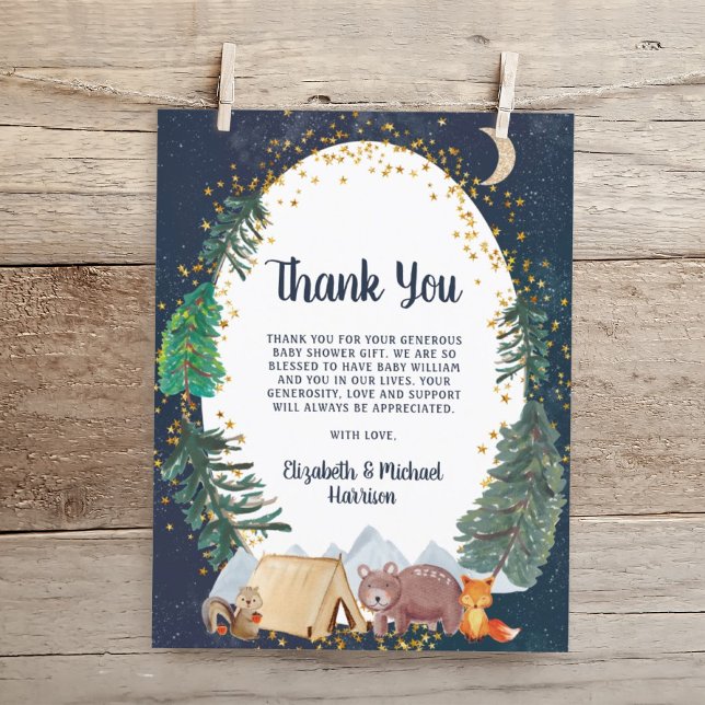 Budget Rustic Night Sky Baby Shower Thank You (Creator Uploaded)