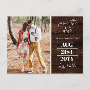 BUDGET Rustic PHOTO Wedding Save the Date Postcard