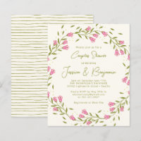 Budget Rustic Pink Garden Flowers Couples Shower  