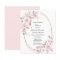 Budget Rustic Pink Rose Floral Baptism Invitation