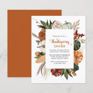 Budget Rustic Pumpkin Thanksgiving Dinner Invite