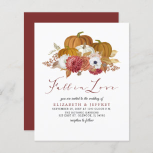 Budget Rustic Pumpkins Fall Wedding Invitation