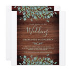 Budget Rustic QR Code Botanical Wedding Invitation