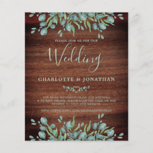 Budget Rustic QR Code Eucalyptus Wedding Invite