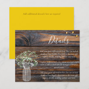 Budget Rustic RSVP Cards with Babys Breath