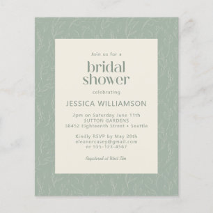 Budget Rustic Sage Botanical Floral Bridal Shower