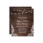 Budget Rustic Script String Lights & Lace Wedding