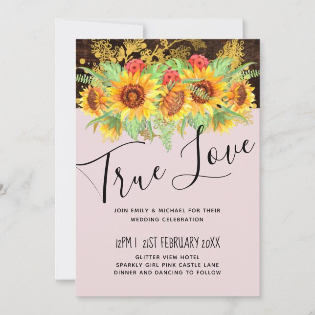 Budget Rustic Summer Sunflowers Floral Wedding  (Front)
