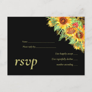 Budget Rustic Summer Sunflowers Floral Wedding Invitation Postcard