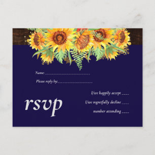 Budget Rustic Summer Sunflowers Floral Wedding Invitation Postcard