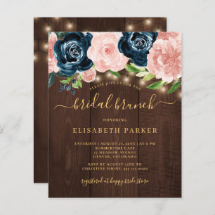 Budget rustic summer wood bridal shower invitation