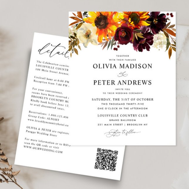 Budget Rustic Sunflower Burgundy Floral Wedding (Creator Uploaded)