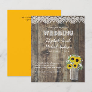 BUDGET Rustic Sunflower Gypsophila Lace Wedding In