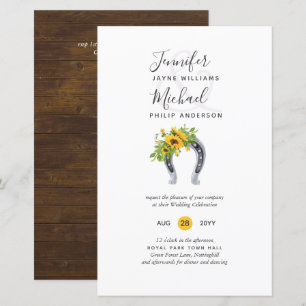 BUDGET Rustic Sunflower Horseshoe Barn Wedding Inv
