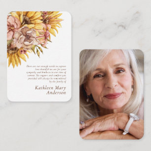 Budget Rustic Sunflower Sympathy Thank You Note Card