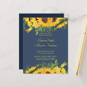 BUDGET Rustic Sunflower Themed Wedding Invite