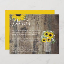 BUDGET Rustic Sunflower Wedding Details Enclosure