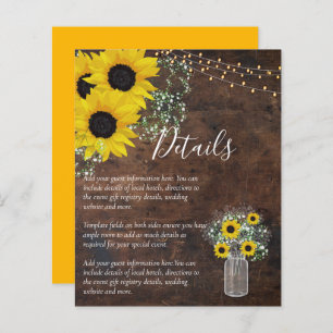 BUDGET Rustic Sunflower Wedding Details Enclosure