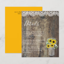 BUDGET Rustic Sunflower Wedding Details Enclosure