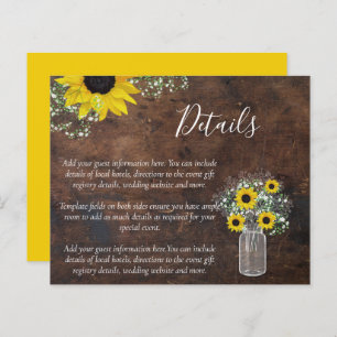 BUDGET Rustic Sunflower Wedding Details Enclosure