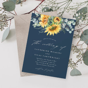 Budget Rustic Sunflower Wedding Invitation