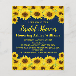 Budget Rustic Sunflowers Bridal Shower Invitation