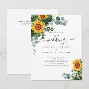 BUDGET Rustic Sunflowers Eucalyptus Leaves Wedding