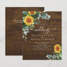 BUDGET Rustic Sunflowers Eucalyptus Leaves Wedding