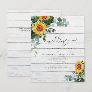 BUDGET Rustic Sunflowers Eucalyptus Leaves Wedding