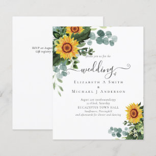 BUDGET Rustic Sunflowers Eucalyptus Leaves Wedding
