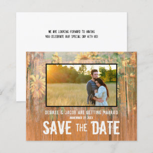 Budget Rustic Sunflowers Photo Save The Date