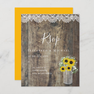BUDGET Rustic Sunflowers RSVP Wedding