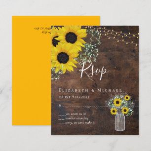 BUDGET Rustic Sunflowers RSVP Wedding