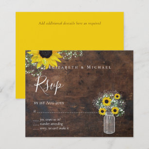 BUDGET Rustic Sunflowers RSVP Wedding