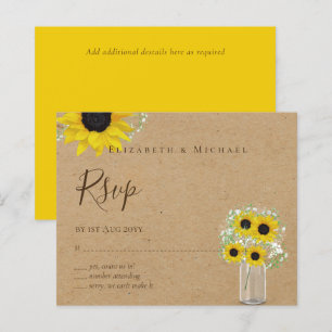 BUDGET Rustic Sunflowers RSVP Wedding