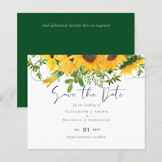 Budget Rustic Sunflowers Southern Wedding (Front/Back)