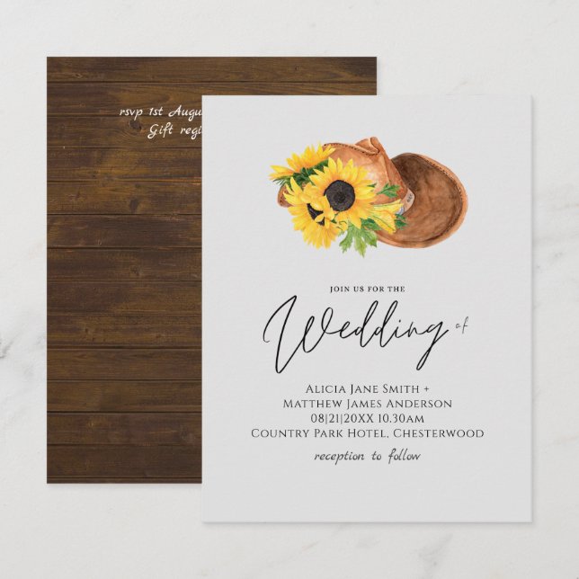 Budget Rustic Sunflowers Southern Wedding (Front/Back)