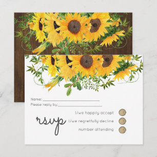 Budget Rustic Sunflowers Southern Wedding Invitation Postcard
