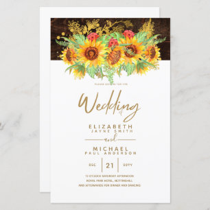 Budget Rustic Sunflowers Summer Floral Wedding