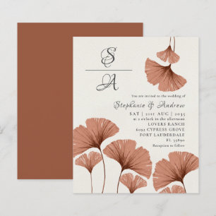 Budget Rustic Terracotta Ginkgo foliage Wedding  