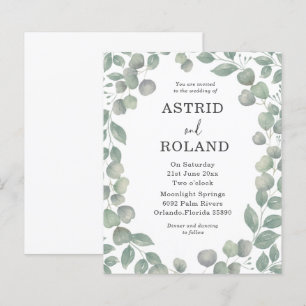 Budget Rustic Watercolor Eucalyptus Wedding 