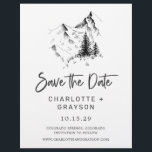 Budget Rustic Wilderness Save the Date Invitation Flyer<br><div class="desc">Budget Rustic Wilderness Save the Date Invitation features a hand illustrated majestic mountain and evergreen pine trees with hand lettered script typography. Save the Date is part of a collection.</div>