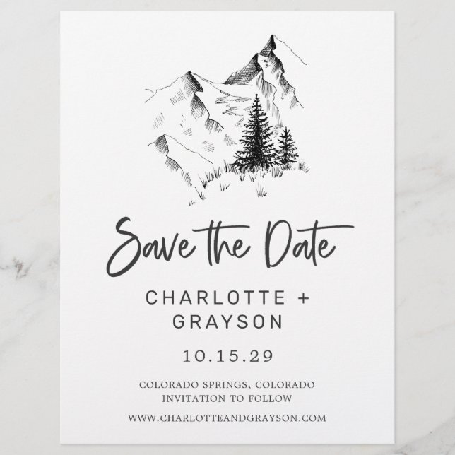 Budget Rustic Wilderness Save the Date Invitation Flyer (Front)