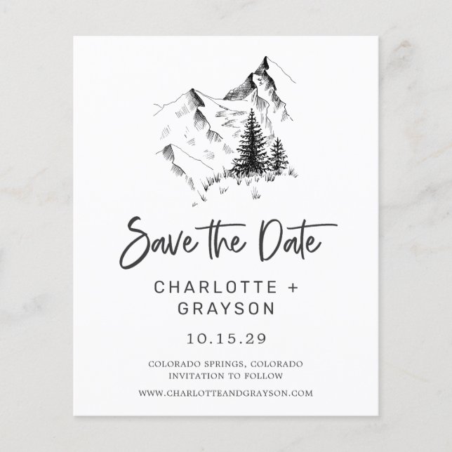 Budget Rustic Wilderness Save the Date Invitation Flyer (Front)