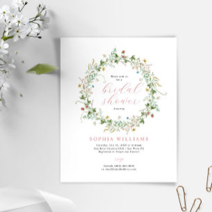 Budget Rustic Wildflowers Bridal Shower Invitation