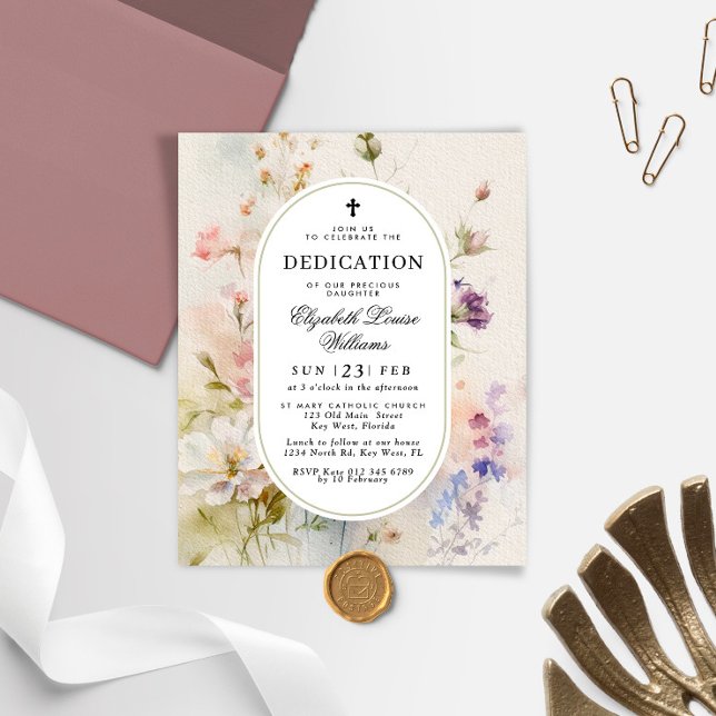Budget Rustic Wildflowers Dedication Invitation (Creator Uploaded)